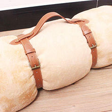 Nobranded Cuoio DELL'UNITÀ di elaborazione Esterna Coperta Da Picnic Carry Strap per il Campeggio, Feste, Picnic, Moto Bedroll Cinghie, Marrone - S 69x32.5cm