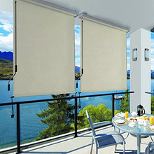 SONGMICS 1,6 x 2,5 m Tenda Verticale per Balcone, terrazza, per Esterni, per Protezione da Vento, Protezione Solare e Privacy, Impermeabile, Beige, Serie Classic GSA165BE