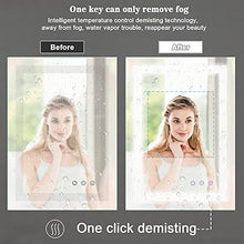 Bonade - Specchio da bagno a LED, senza appannamento, 50 x 70 cm, con illuminazione dimmerabile, LED con interruttore touch, IP65 e 3000 lm, bianco caldo/naturale/bianco freddo (3500-6500 K)