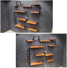 LLT Wine Rack, Della Novità Della Decorazione Della Parete Rack, Wine Rack Ripiano in Vetro Parete Governo Del Vino in Legno Di Archiviazione Mensola Rack Calici Retro Ferro Tubo Di Acqua Design