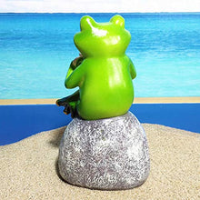 NULINULI Ornamenti della Statua del Giardino della Rana, Statua della Rana Verde Creativa 3D, Rana Seduta sulla Statua di Pietra, Ornamenti della Resina A