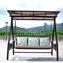 DNNAL Aliante Altalena all'aperto, Vuota a baldacchino da Esterno a 3 Persone con Barra Luminosa Solare e Vassoio di stoccaggio per Patio, Giardino, a Bordo Piscina, Balcone