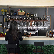 Wine Rack, cremagliera del vino Vino di vetro del gancio del metallo dell'annata Ferro a soffitto attaccatura del supporto di bottiglia del vino Calice Calici Rack Wine Glass Rack regolabile Altezza R