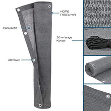 COFFEE CAT Copertura per Schermo Privacy per Balcone UV (Venduto al Metro) - Rete in 0,75 Metri di Larghezza, Resistente alle Intemperie, Copertura per Balcone A Bassa visibilità - Grigio