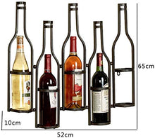 Cremagliera Del Vino a Parete Creativa Di Moda, Organizzatore Di Stoccaggio Di Bottiglie Di Vino in Metallo Rustico, Contiene 5 Bottiglie J111, HJJ, Nero