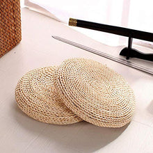 SNAWEN Cuscino per Meditazione Futon Ispessimento Yoga Cerchio Husk di Mais Tappeto in Treccia di Paglia Cuscino in Stile Giapponese con Ovatta di Seta per la casa-C