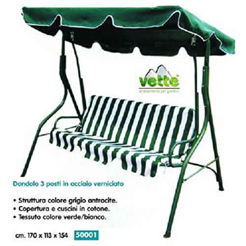 'Vette Dondolo Ferro Verde/Bianco 170X113X154 C/Cuscini