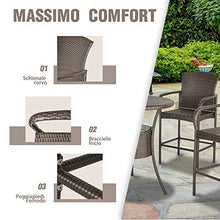 Outsunny Set 5 Pezzi Tavolino con 4 Sedie da Giardino Alte in Rattan Sintetico con Secchiello per Ghiaccio, Marrone