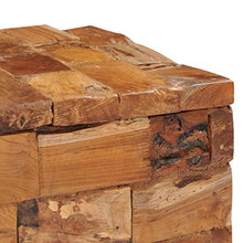 vidaXL - Sgabello in legno massello di teak, stile rustico, con un vano portaoggetti coperto da un coperchio, arredamento per interni e esterni