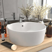 vidaXL Lavandino con Troppopieno Lavello per Bagno Lavabo per Toilette Sanitari Prodotti per Bagno Vaschetta Bianco Opaco 36x13 cm in Ceramica