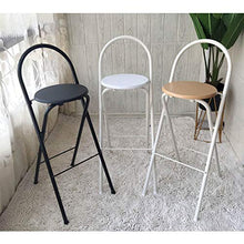 FACC Sgabello da Bar Pieghevole, Sgabello Alto 60 Cm, Sgabelli da Bar Nero, Sedie da Bar Esterno, con Schienale, Coprigambe Antiscivolo, può Sopportare 125 kg, per Casa, Cucina E Ristorante