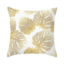 ARNTY Federa per Cuscino 45x45cm, Federa Copri Cuscino Decorativo Caso Stampa Floreale Divano Letto Home Bed(Foglie d'oro02, Velluto)