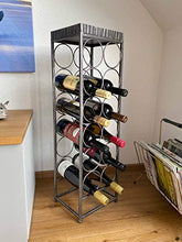 DESIGN PORTA BOTTIGLIE DI VINO "PROVENCE" | grigiore, metallo, 78 cm | per 12 bottiglie