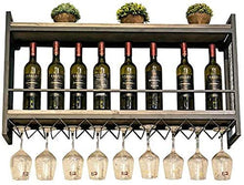 Classico Parete industriale montato Loft Retro ferro del vino del metallo Rack Shelf, Bottiglia di vino |Glass Holder supporto della cremagliera 18 Wine Glass bagagli impianto galleggiante Mensola Org