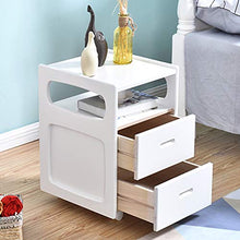 GXYAWPJ Comodino Multifunzionale in Legno con Mobile per Camera da Letto a rotelle Universale Bianco Mensole