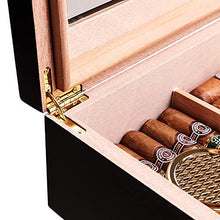 Minmin Cigar Box Desktop Humidor Cedar Wood grande capacità fumatori continentale Cigar Cabinet Skylight, 295x247x100mm accessori del sigaro (Size : 295x247x100mm)