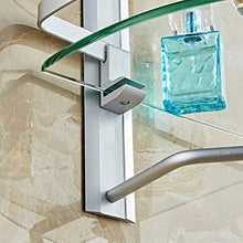 YF-SURINA Mensola per doccia Mensola angolare Mensola triangolare Bagno in vetro temperato Spesso trasparente Mensole portaoggetti per bagno Doppio portaoggetti con portasciugamani Yueb Abb