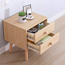 WALNUTA Comodino in Legno massello Credenza nordica, Camera da Letto Piccolo Appartamento casa Contenitore Doppio cassetto Comodino