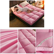 Futon - Materassino pieghevole in tinta unita Tatami, per letto singolo, matrimoniale, tiene caldo in inverno, morbido tappetino dormitorio, per studenti, singolo, matrimoniale, rosa, 200 x 220 cm