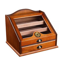 Armadio per Sigari Scatola per Sigari in Legno Massello per Sigari Humidor Melanzane Set per Fumatori Portasigarette Morbido Legno di Cedro Stoccaggio Multi-Zona Grande capacità di 100