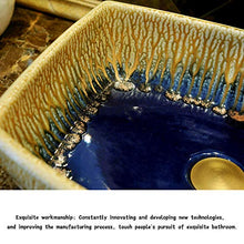 HEIFEN Lavabo, lavabo in Ceramica Rettangolare Classico, retrò, Stile Bacino lavabo lavabo Bagno lavandino del Bagno 48 * 36 * 15 cm A