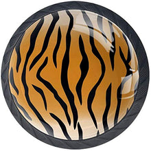 Tigre di strisce di pelle animale modello Pomelli per Porta Set di 4 Pomelli per Mobili Manopole per Cassetti Cucina Armadio Vetro