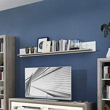 Stella Trading ACHWE51041 Celia-Mensola da Parete Effetto Rovere Argento, di Alta qualità e Versatile, truciolato, Bianco, 165 x 18 x 20 cm