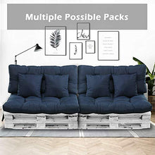 BCASE Cuscino per Pallet in Fibra Pack + Cuscino Schienale per Pallet Imbottiti, Cuscino Imbottito, Include Cuscino Schienale E Sedile, Ideale per Giardino, Terrazza, Blu Navy