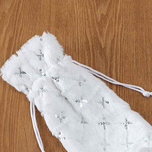 Amosfun Sacchetto della Bottiglia del Vino della Peluche Copertura della Bottiglia di Vino di Natale Bianco per Le Decorazioni del Partito di Vacanza Invernale