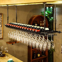 Portabottiglie per vino sospensione per barra in metallo Bancone per bar Portabottiglie per vino Ristorante per uso domestico Portabottiglie per vino capovolto Portabottiglie per vino in ferro retrò