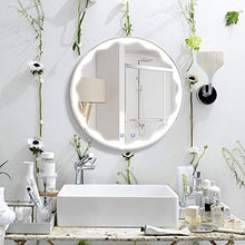 ZRZJBX Bathroom Mirror Specchio, Specchi per Luce LED da Bagno, Specchio da Parete Tondo Retroilluminato Touch Antiappannamento E Antideflagrante