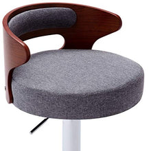 UnfadeMemory Sgabelli da Bar Moderno Sedia Cucina Alta con Schienale, Altezza Regolabile Sgabello da Bar 2 pz in Legno Ricurvo e Similpelle (Grigio Scuro)