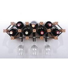 WWWANG - Portabottiglie da Parete per Vino, in Legno Massiccio, Decorazione da Parete per Vino Rosso e Ristorante, B2