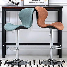 CMX-Barhocker Sgabelli da Bar per la Colazione con poggiapiedi Cromato e Base Girevole a Gas, Eleganti sgabelli Alti da bancone in Pelle Vintage, Sedia da Pranzo da Cucina