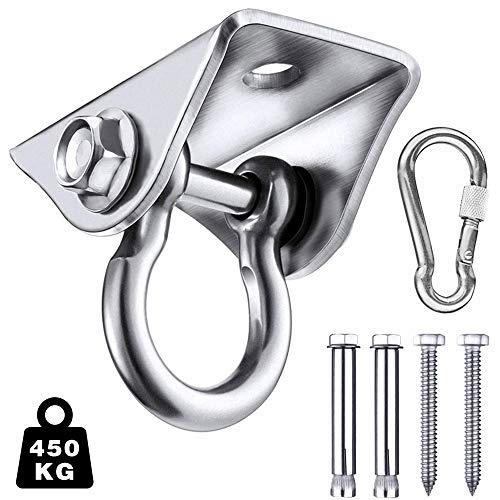 Meeqiao Gancio da Soffitto, Ganci Altalena, con Una capacità di 450 kg, Gancio Soffitto per Poltrona Sospesa,Sacco da Boxe,Yoga,180 Gradi Amaca,Supporto da Soffitto,Gancio di Fissaggio