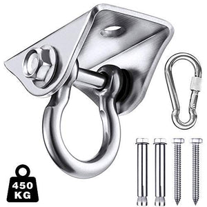 Meeqiao Gancio da Soffitto, Ganci Altalena, con Una capacità di 450 kg, Gancio Soffitto per Poltrona Sospesa,Sacco da Boxe,Yoga,180 Gradi Amaca,Supporto da Soffitto,Gancio di Fissaggio