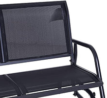 Banco da giardino giuramento mobili da giardino in metallo 2 persone, panca da giardino a battente Giardino giardino swong sedia panca,Black