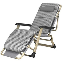 SHUAIIJUAN Sedia per il tempo libero domestico Outdoor reclinabile Sedia con cuscino pieghevole Sdraio reclinabile Sedie da giardino sedia di svago for Patio Beach Camping Max.550lbs Capacità - Grey