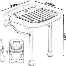 Sgabello da Bagno Pieghevole a Parete Doccia Sedile Sgabello in Lega di Alluminio da Bagno Pieghevole Sedia Alta portante Pieghevole Bagno Sgabello Max.300kg (Dimensioni: 45cm)