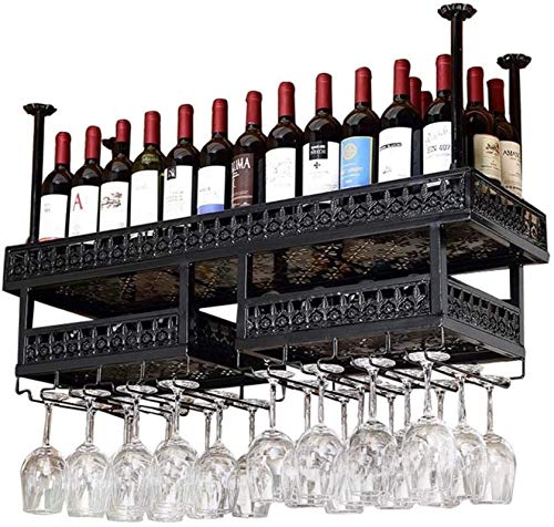 HZWLF Organizzazione di stoccaggio Portabottiglie per Vino in Metallo Mensola per Vino in Ferro Mensola per soffitto a Parete Appendiabiti per Vino Portabottiglie per Vino Natale
