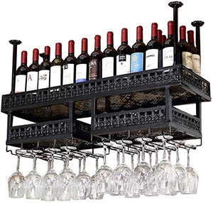 HZWLF Organizzazione di stoccaggio Portabottiglie per Vino in Metallo Mensola per Vino in Ferro Mensola per soffitto a Parete Appendiabiti per Vino Portabottiglie per Vino Natale