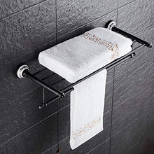 SWNN Bathroom Shelves Portasciugamani Antico Nero Scaffale Portasciugamani in Porcellana Blu E Bianca Mensola Bagno Retro Europeo in Rame Completo Mensola Portasciugamani
