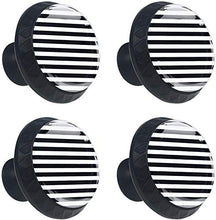 Linee strisce nere strisce bianche Pomelli per Porta Set di 4 Pomelli per Mobili Manopole per Cassetti Cucina Armadio Vetro