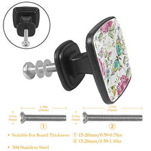Farfalla peonia ricamo 4 PCS Pomelli per Porta, Pomolo per Mobile, Pomelli per Mobili con Viti, Maniglia per Armadietto, Pomelli per Porta, Pomelli per Cassetti per Porta, Armadio, Cassetto e Credenza