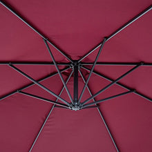 Outsunny Ombrellone Parasole Decentrato con Angolo Inclinabile da Giardino in Metallo, Poliestere Φ3×2.6m Rosso