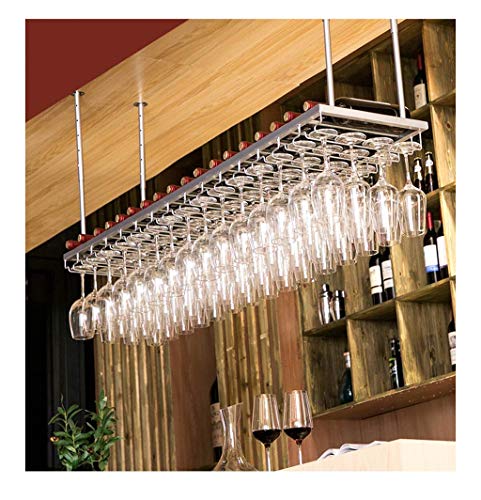 Portabottiglie da Soffitto Portabicchieri Sospeso Supporto per Vetro A Parete Scaffale di Vetro del Vino Rosso Capovolto  Bar Wine Rack  Supporto per Calice Porta Calici per Cucina da Bar Oro/Argento