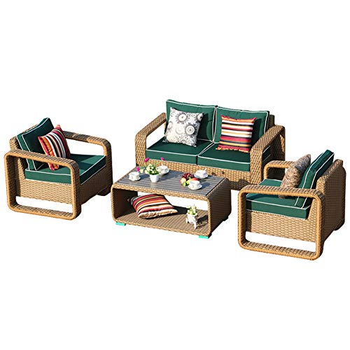 Aimir Set di Mobili da Giardino per Esterni, 4 Pezzi da Giardino per Il Tempo Libero con Combinazione di Divani in Rattan Set di Conversazioni per Patio Mobili da Salotto