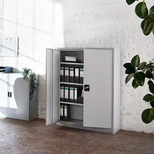 TecTake Armadio armadietto in metallo con ripiani grigio - disponibili in diverse misure - (140x90x40 cm | no. 402482)