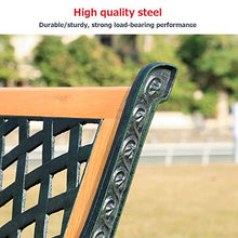 Panchine Park Garden Terrace Panchina da Esterno, Panchine da Salotto Resistenti alle intemperie con Struttura in ghisa e Legno massello anticorrosivo, Panchina da Cortile a 2-3 posti con braccioli