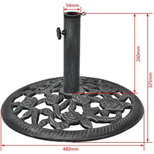 Tidyard Base Ombrellone Parasole in Ghisa 12 kg 48 cm,Supporto per Ombrellone Parasole,Base Ombrellone da Sole Metallo 48 cm